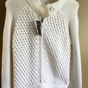 White zipper sweater